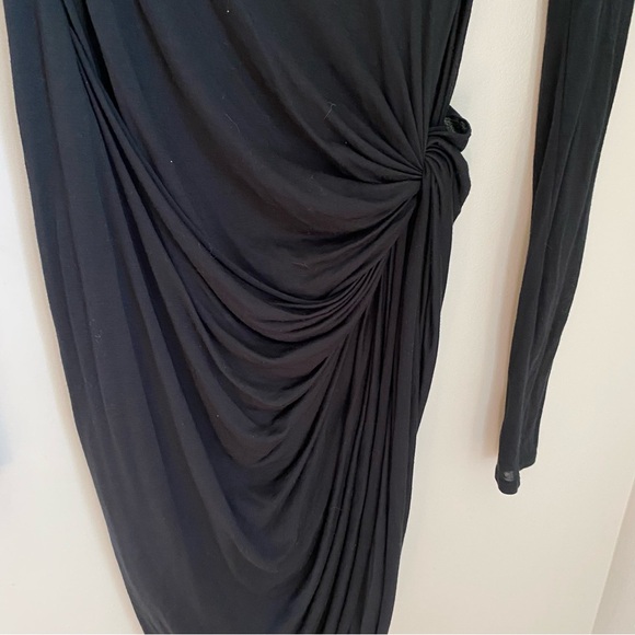 Helmut Lang Black 'Slack' Drape Jersey Dress Size Medium - Picture 10 of 14